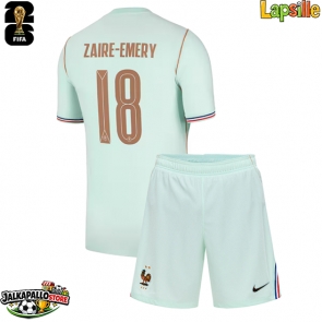 Ranska Warren Zaire-Emery #18 Vieraspaita Lapsille MM-kisat 2026 Lyhythihainen (+ shortsit)